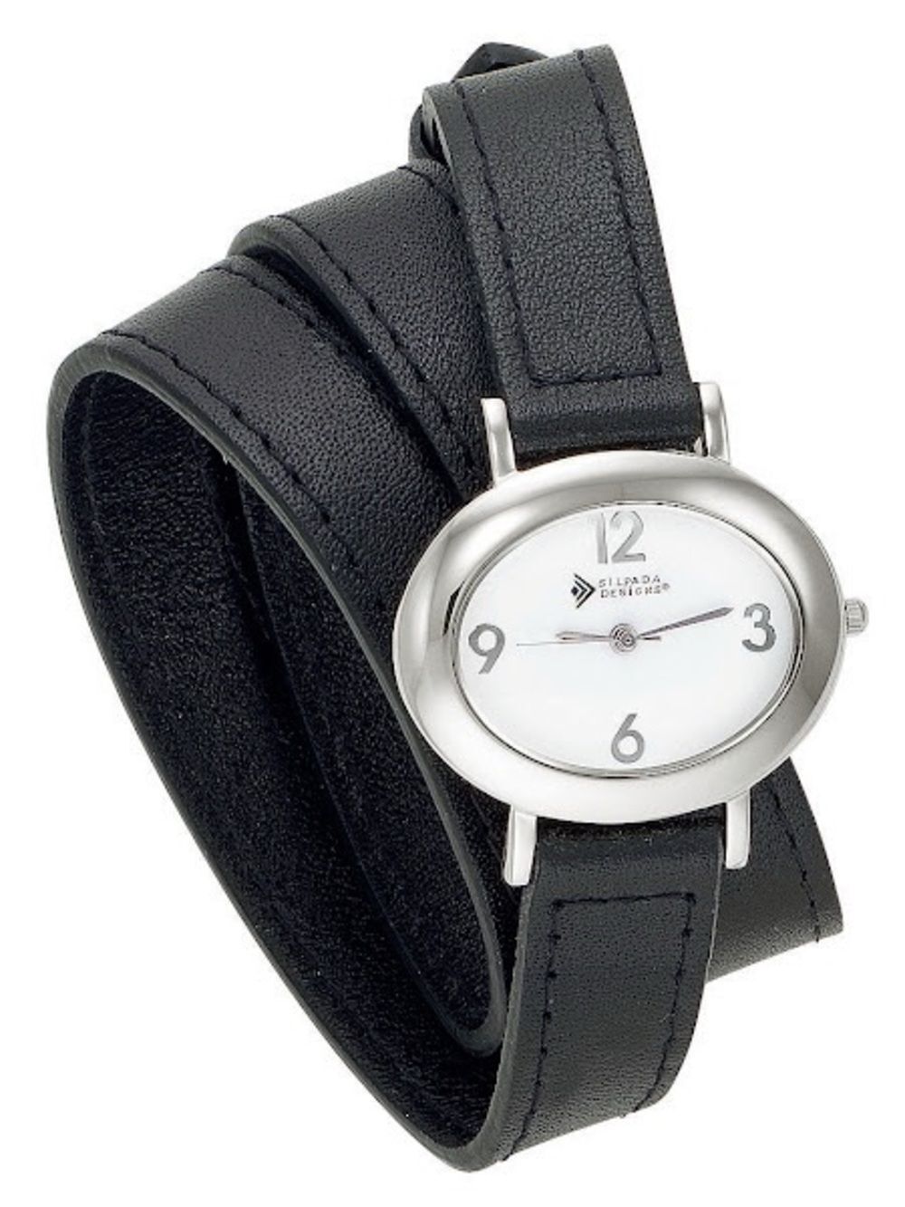 Silpada Double Wrap Leather Watch Leather Strap Stainless Steel Japan Movement